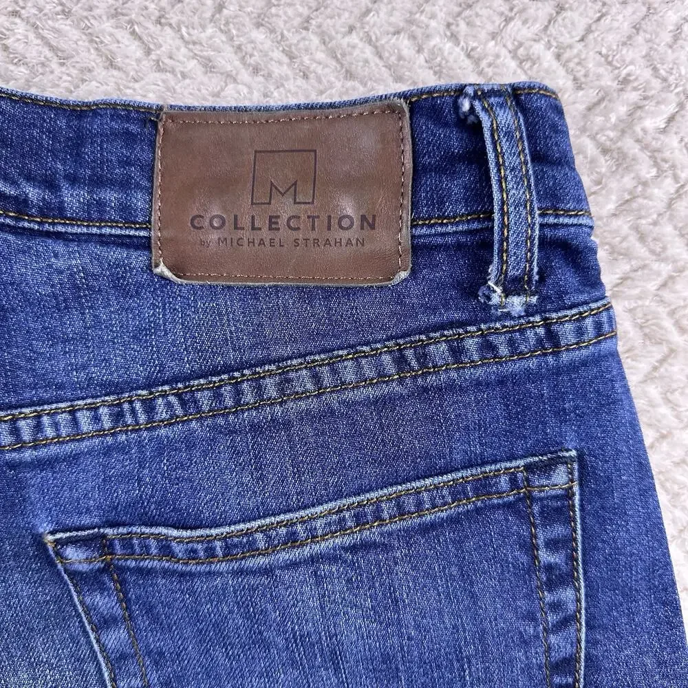 M Collection By Michael Strahan Jeans Mens Blue 30x30 Straight Fit Stretch‎